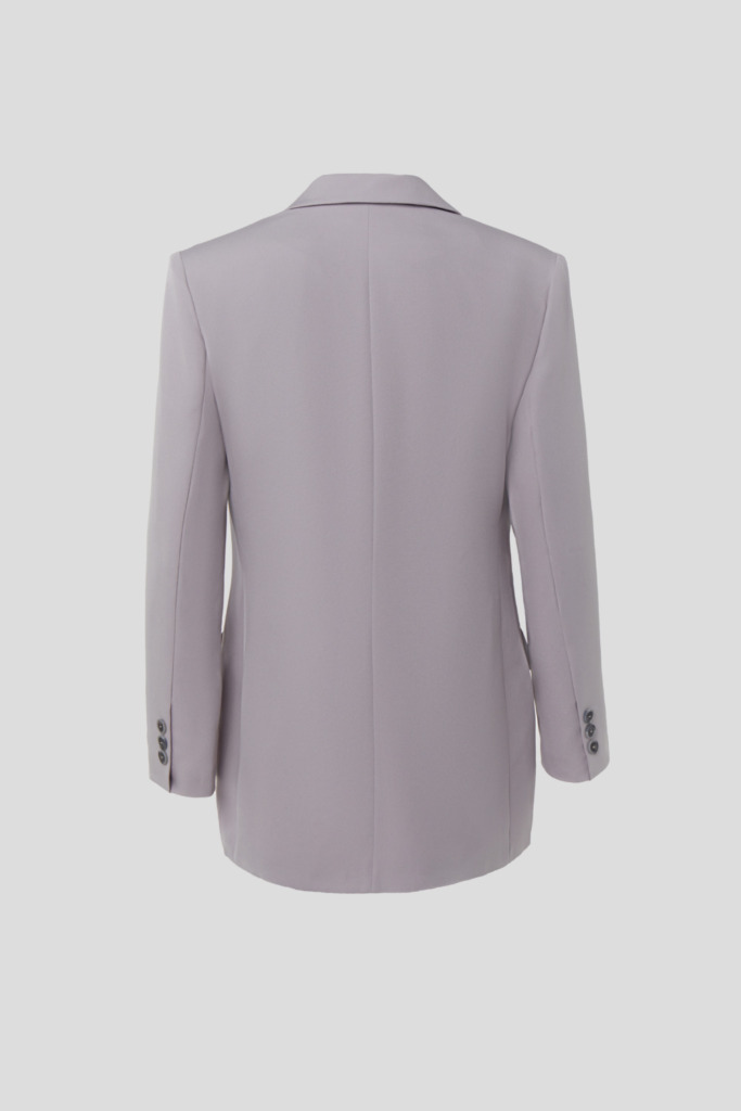 Double-breasted grey blazer