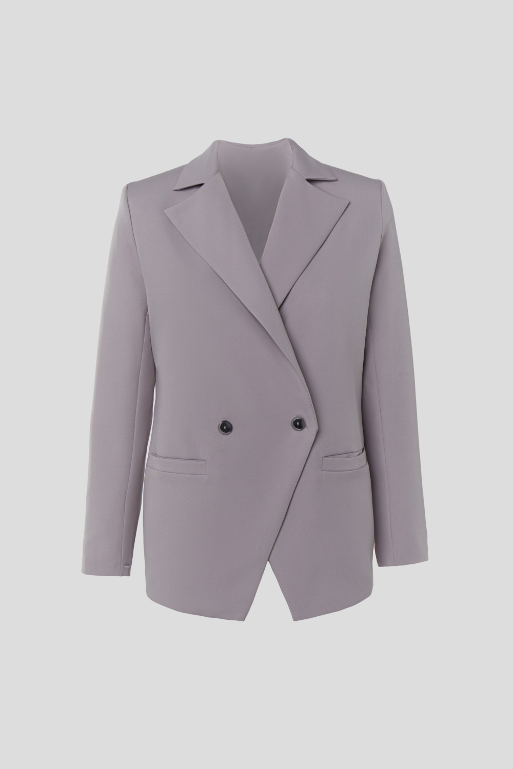 Gray straight-cut blazer