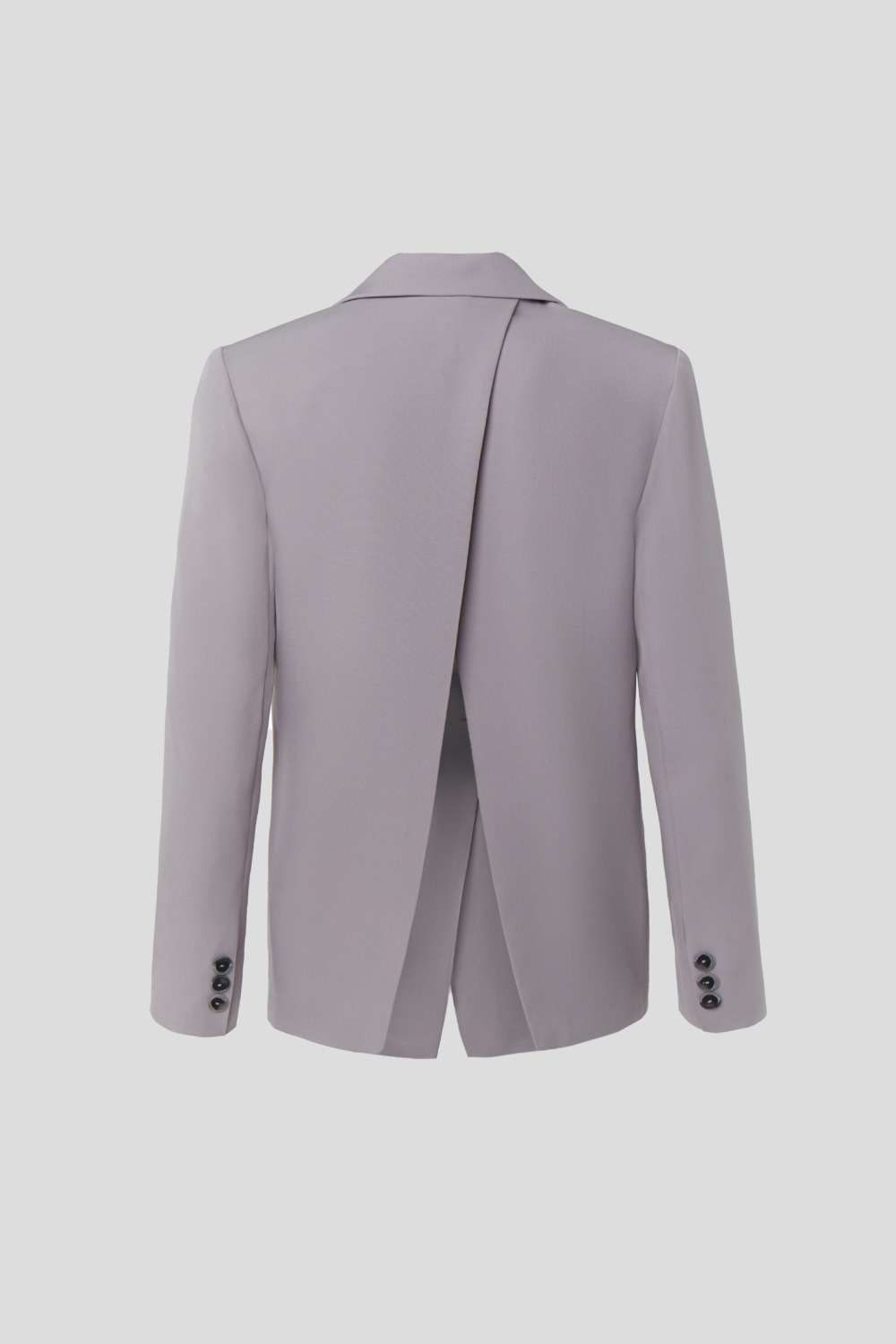 Gray straight-cut blazer