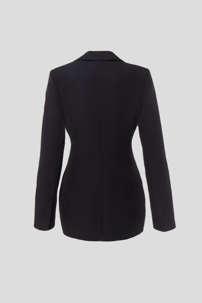Black double-breasted blazer