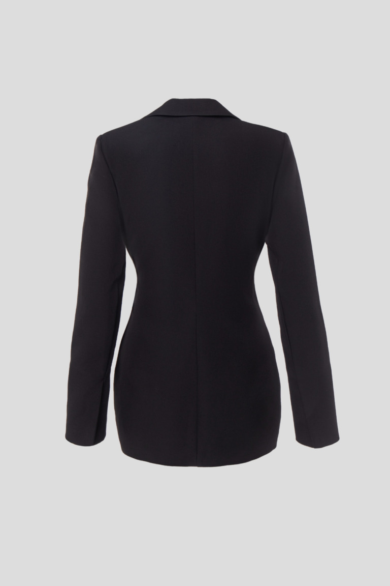 Black double-breasted blazer