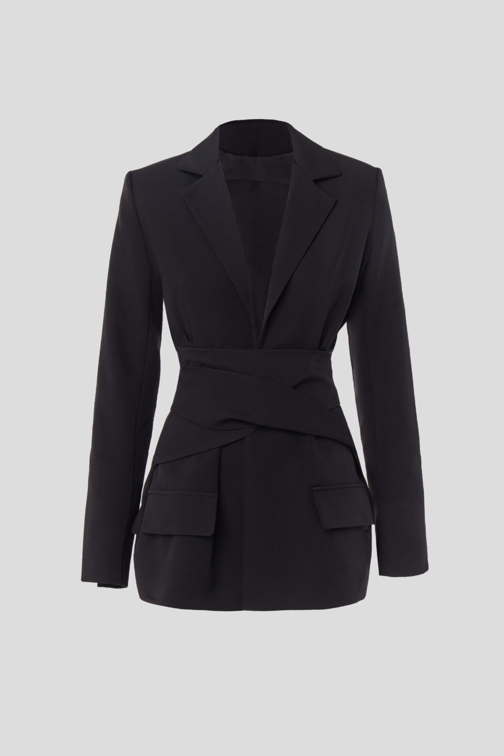 Black double-breasted blazer