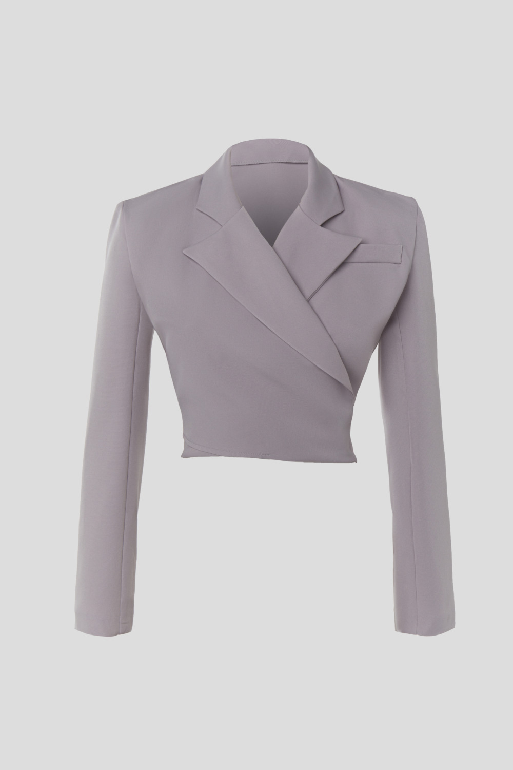 Short gray wrap blazer