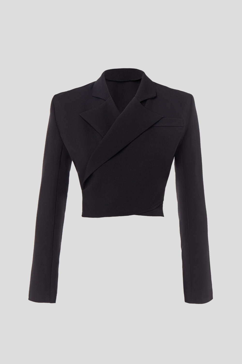 Short black wrap blazer