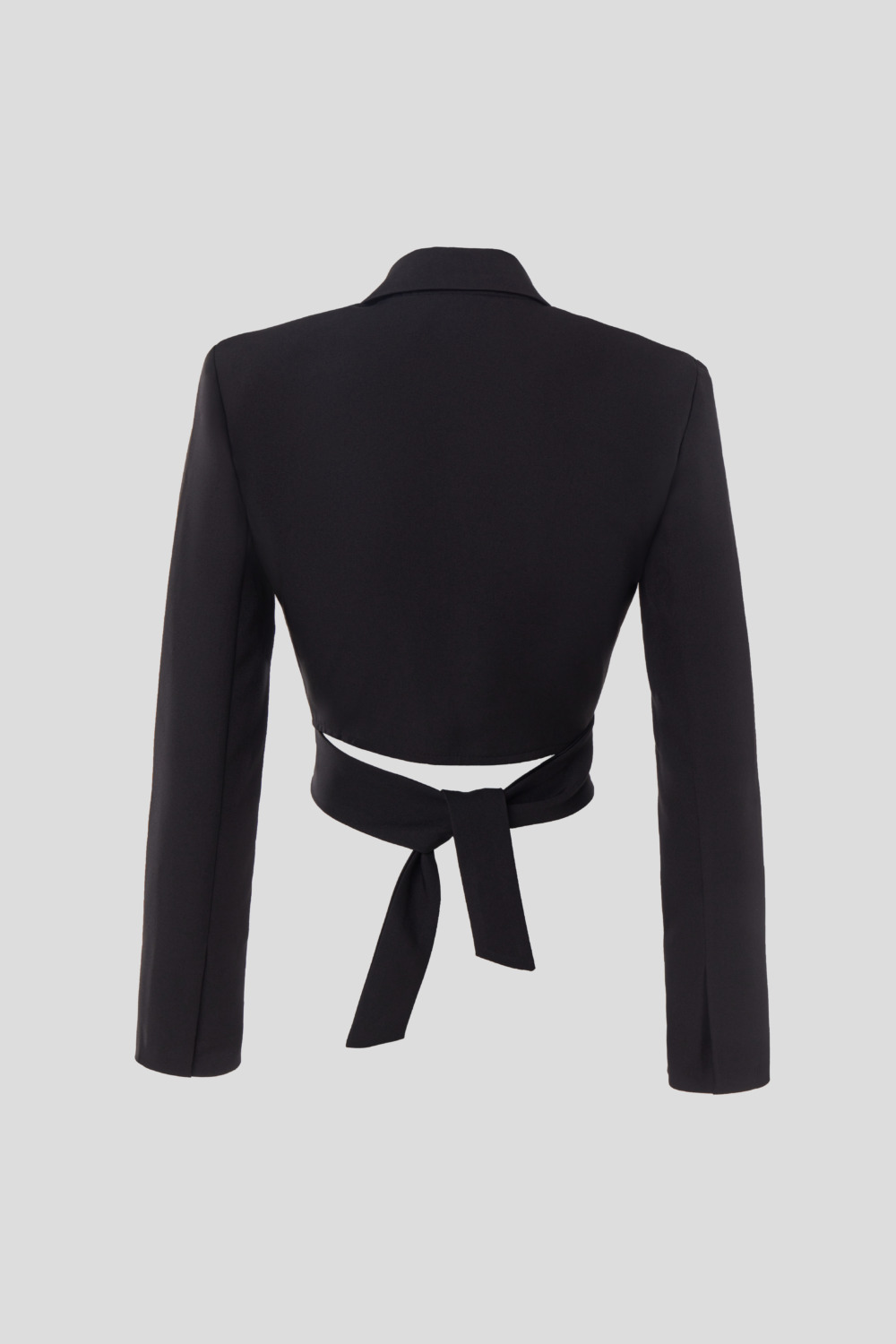 Short black wrap blazer