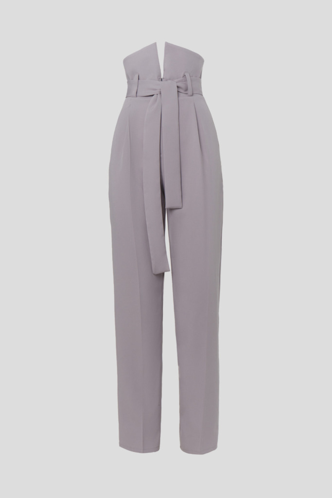 Gray tapered pants