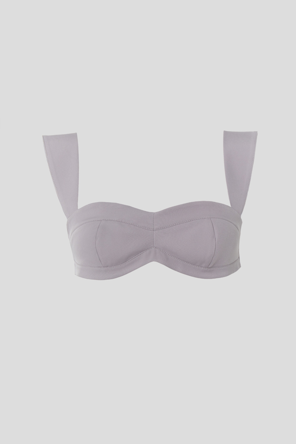 Gray crop top with a bodice