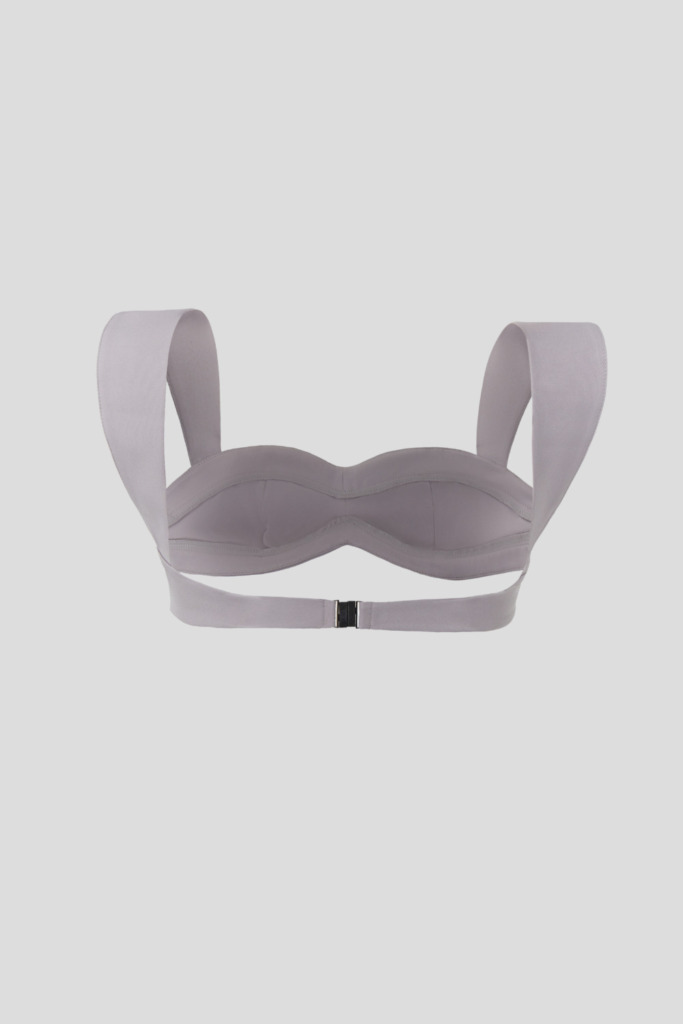 Gray crop top with a bodice