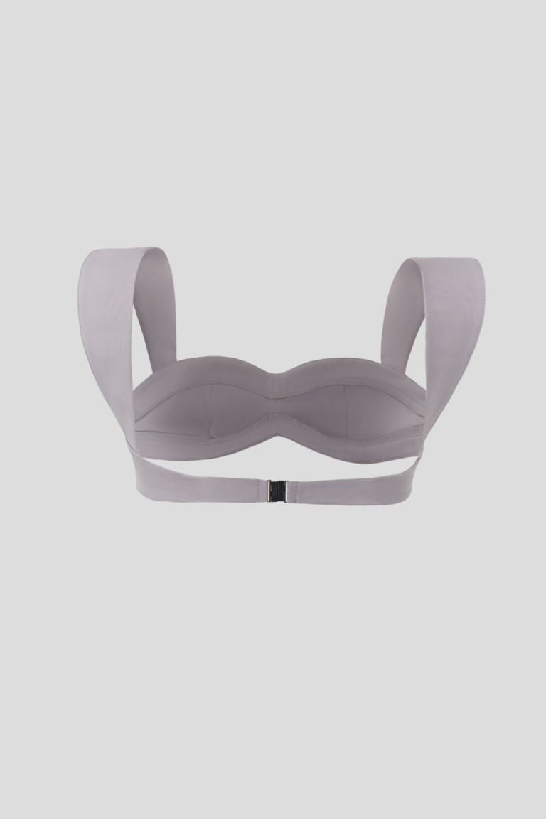 Gray crop top with a bodice