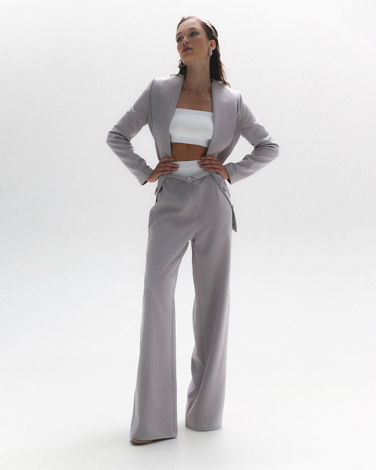 Gray single-breasted jacket
