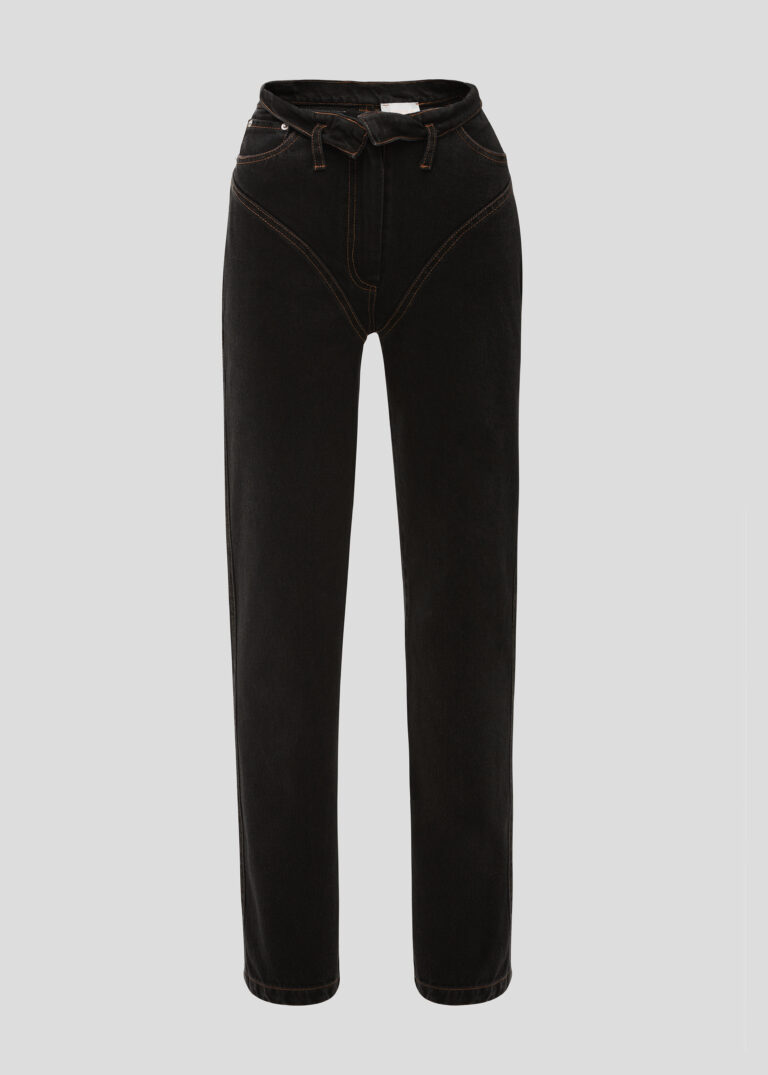 Black jeans with underwear imitation