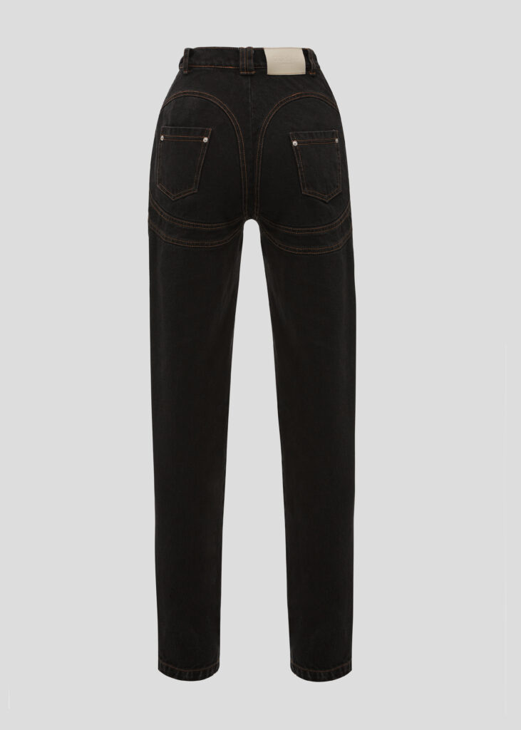 Black jeans with underwear imitation