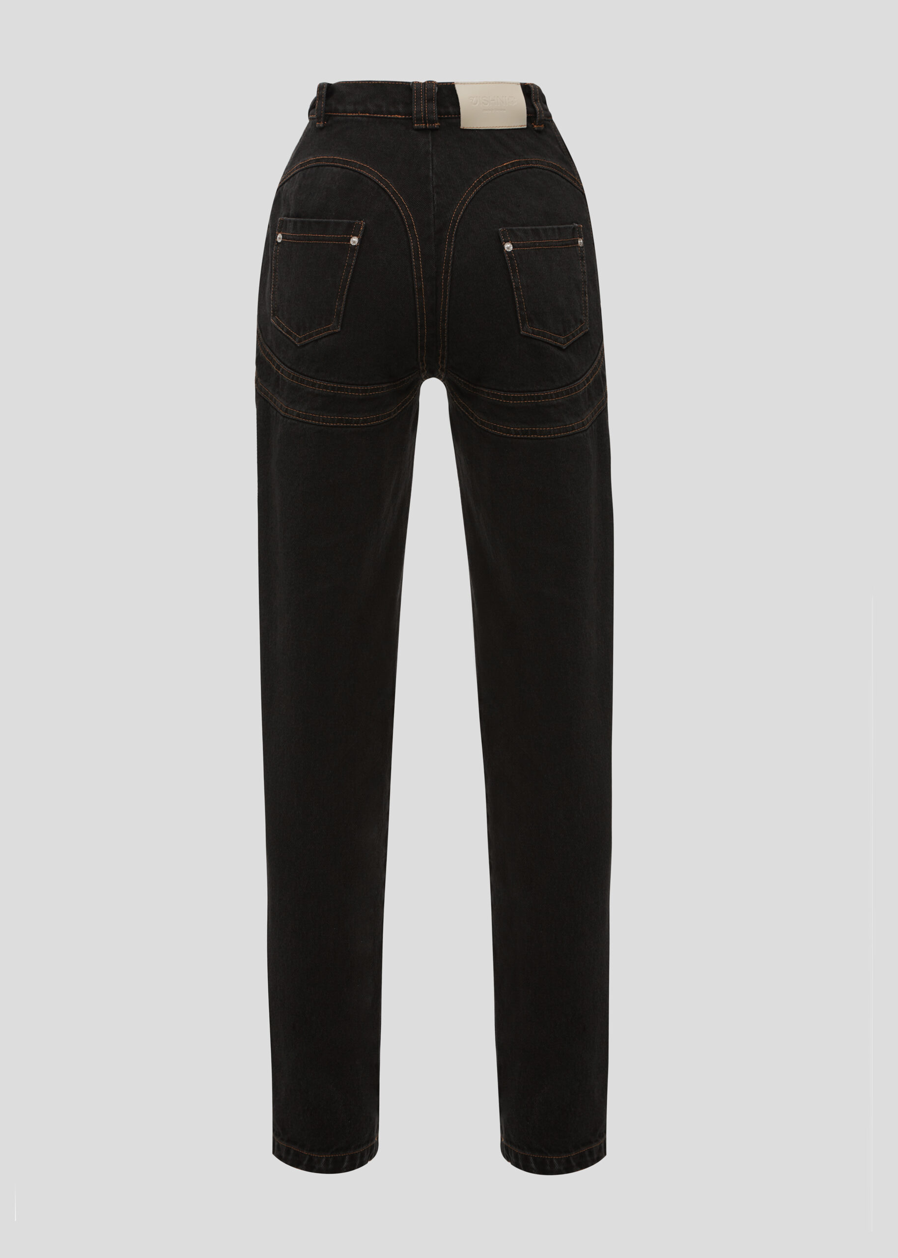 Black jeans with underwear imitation