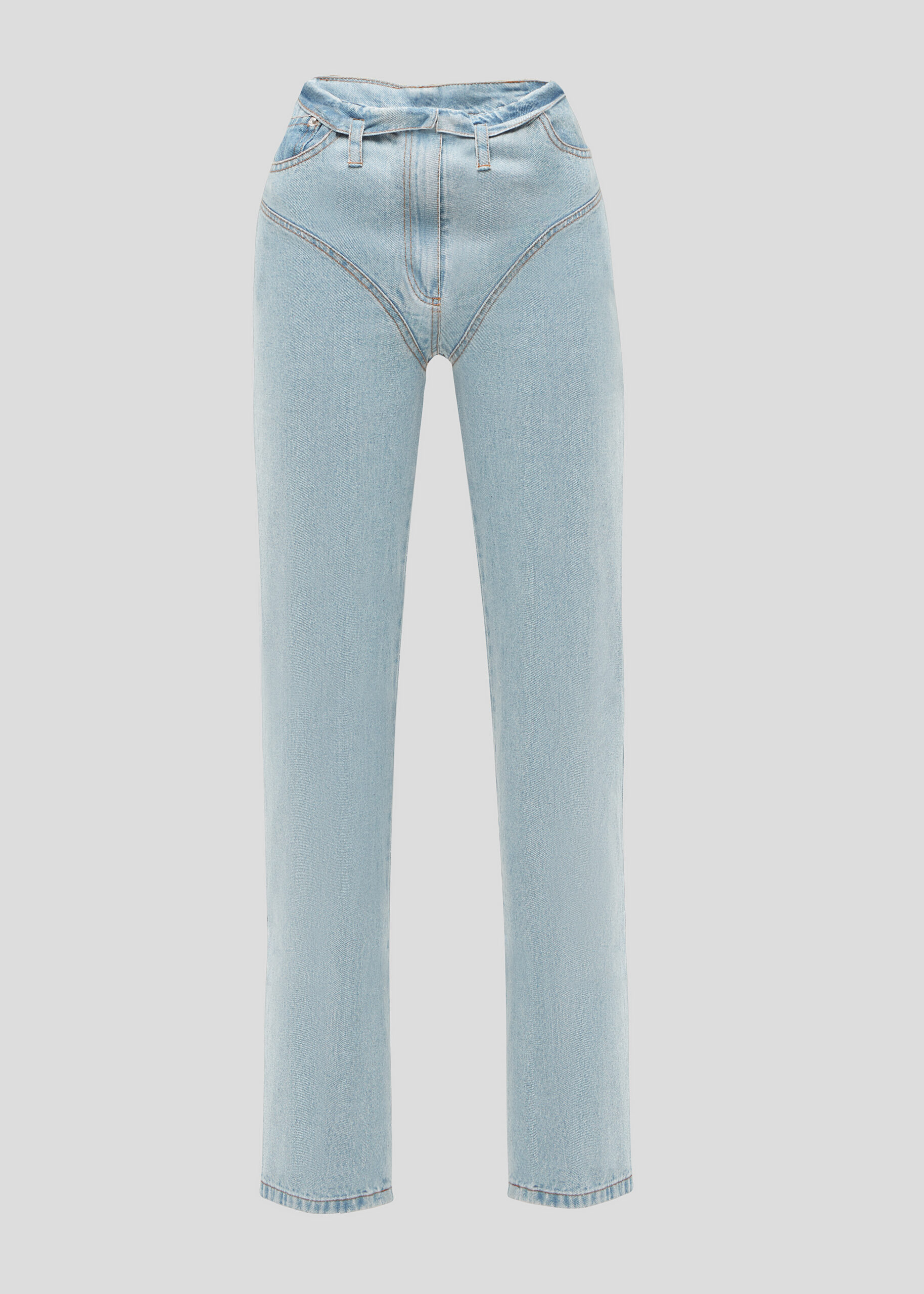 Blue jeans with underwear imitation