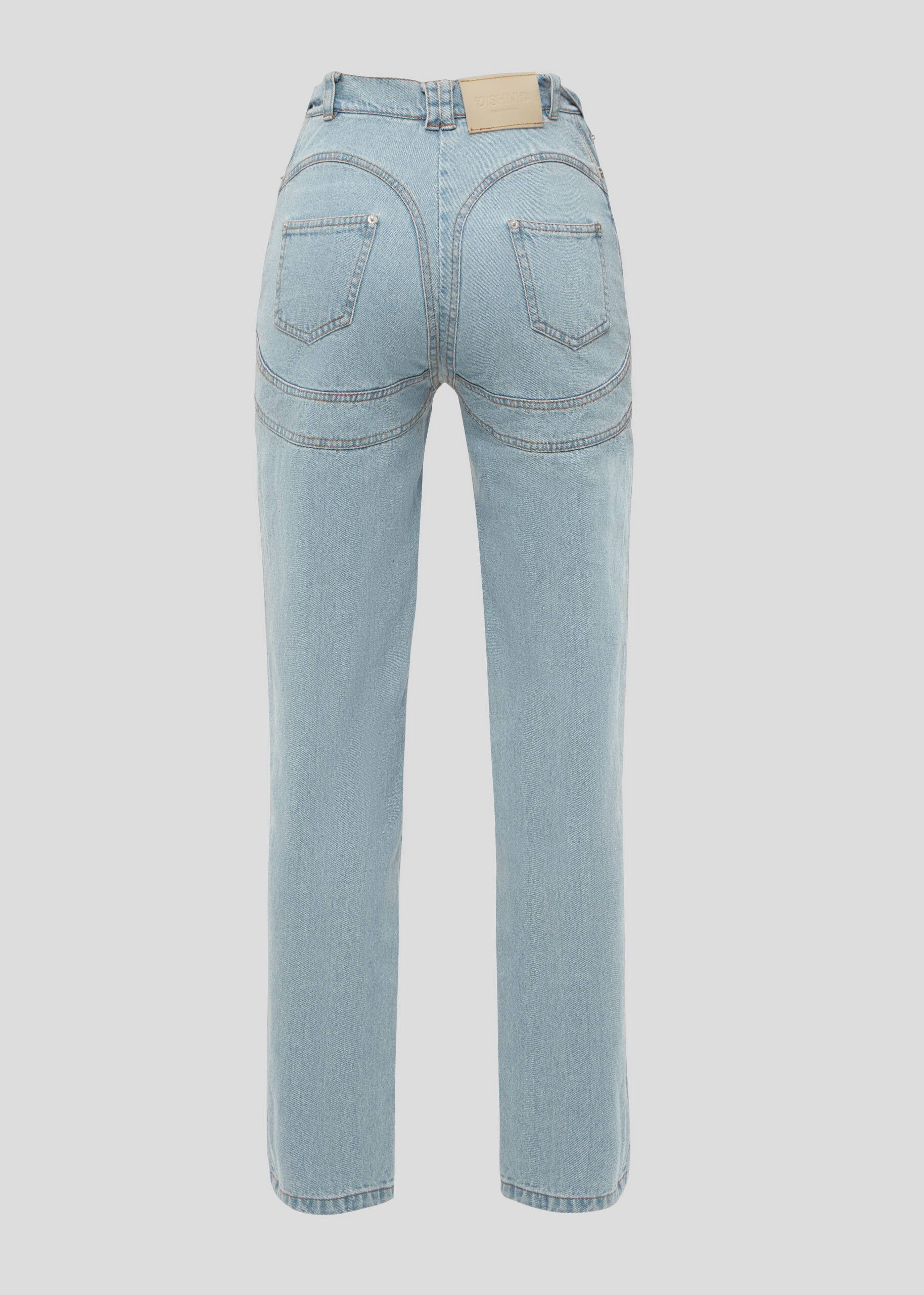 Blue jeans with underwear imitation