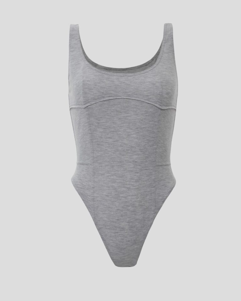 Gray basic bodysuit