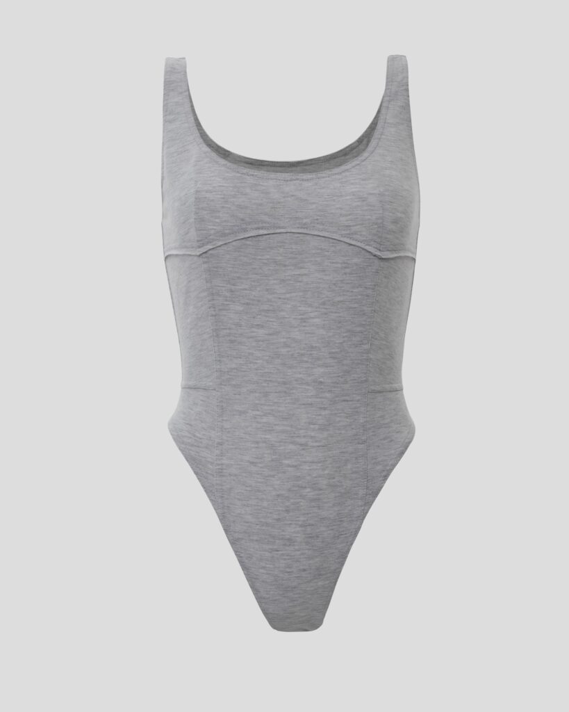 Gray basic bodysuit