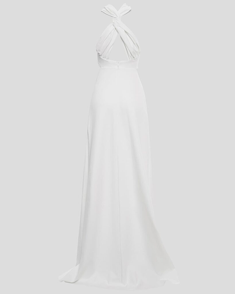 White maxi dress with accentuated bodice