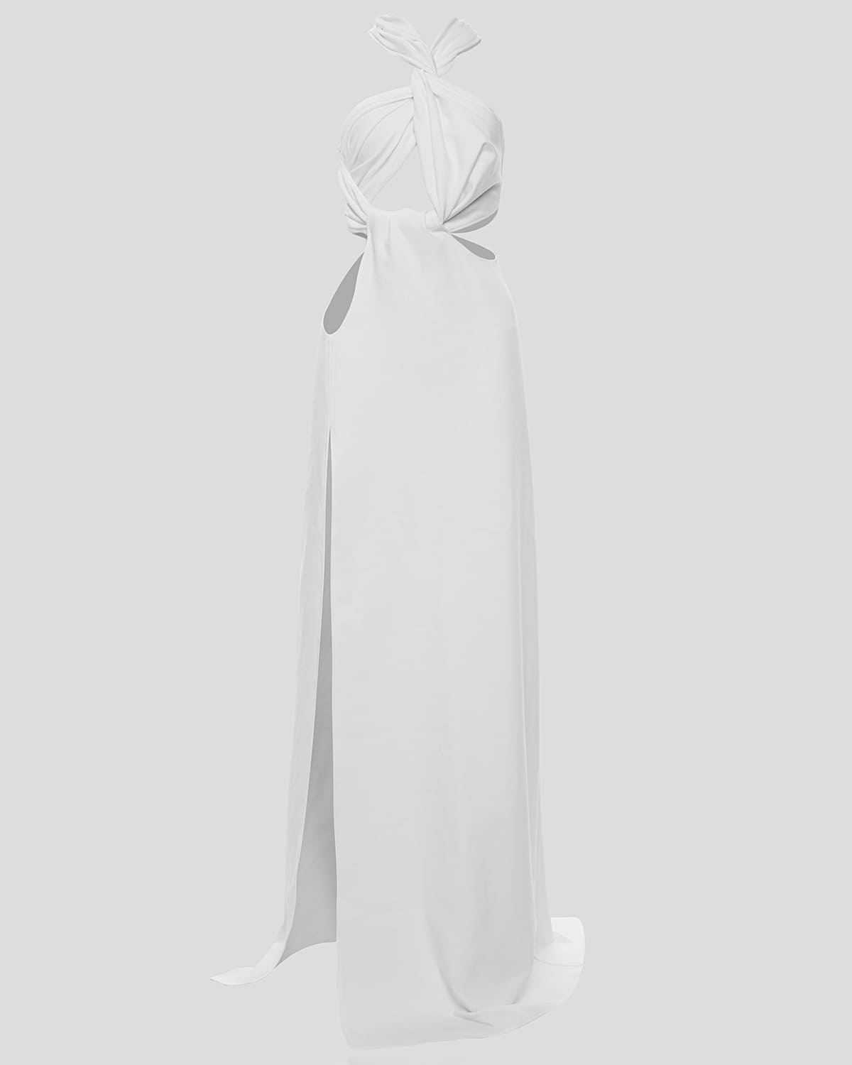 White maxi dress with accentuated bodice