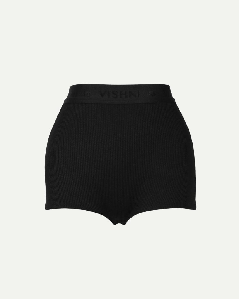 Black underwear set: top and shorts