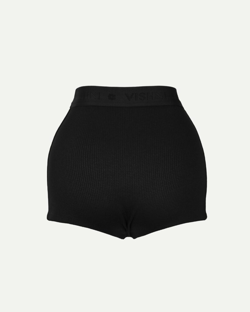 Black underwear set: top and shorts