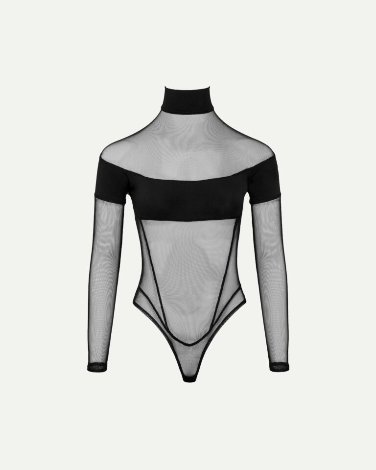 Black bodysuit with mesh