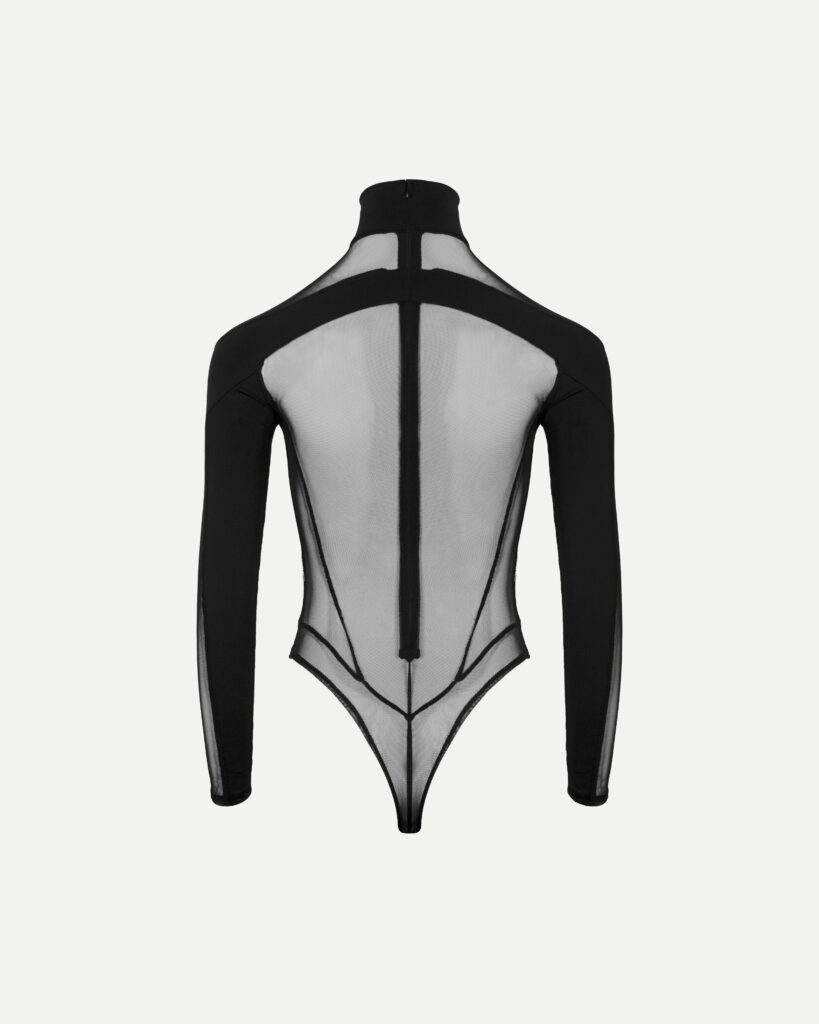 Black bodysuit with mesh