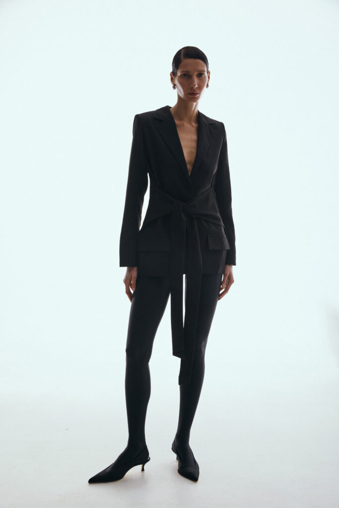 Black double-breasted blazer