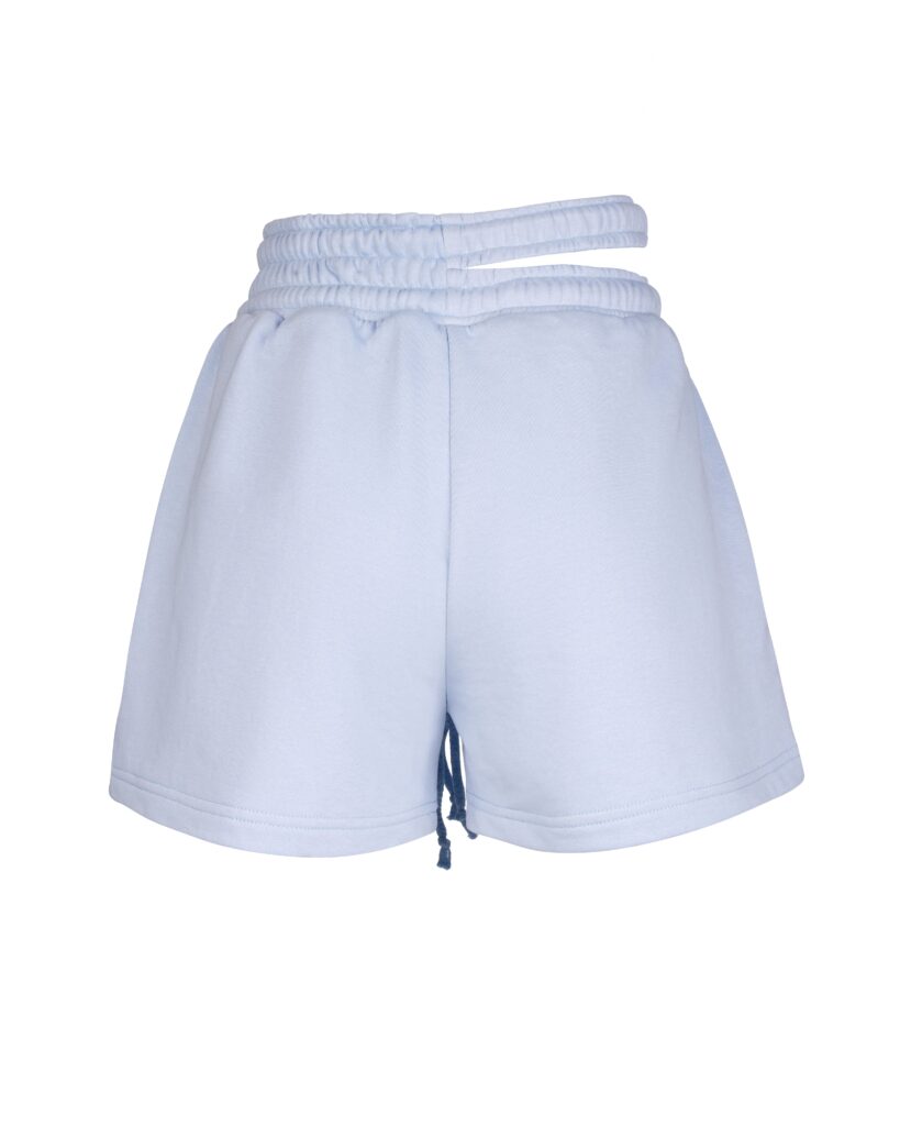 Blue double elastic shorts