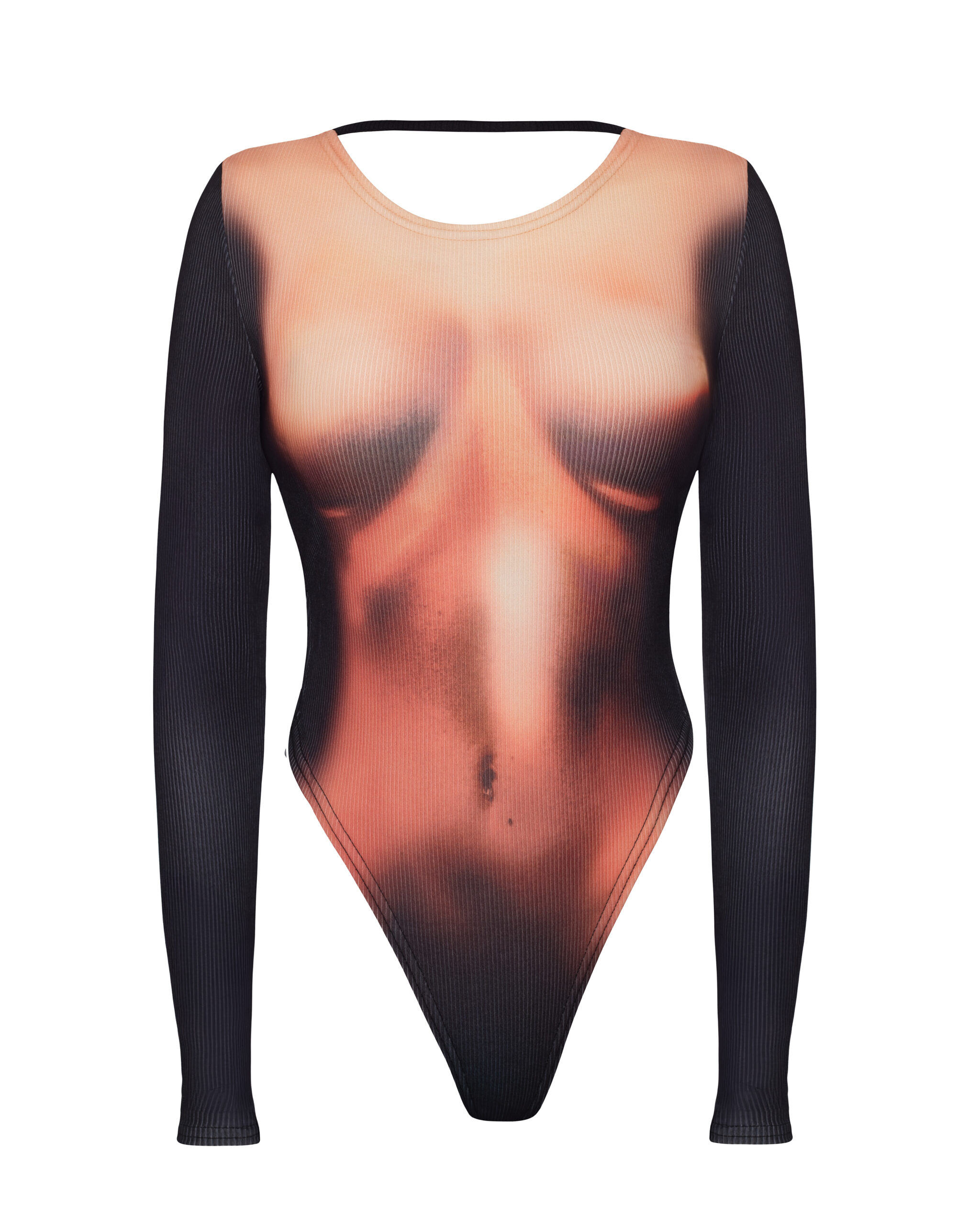 Body with an open back with imitation of a female body, black