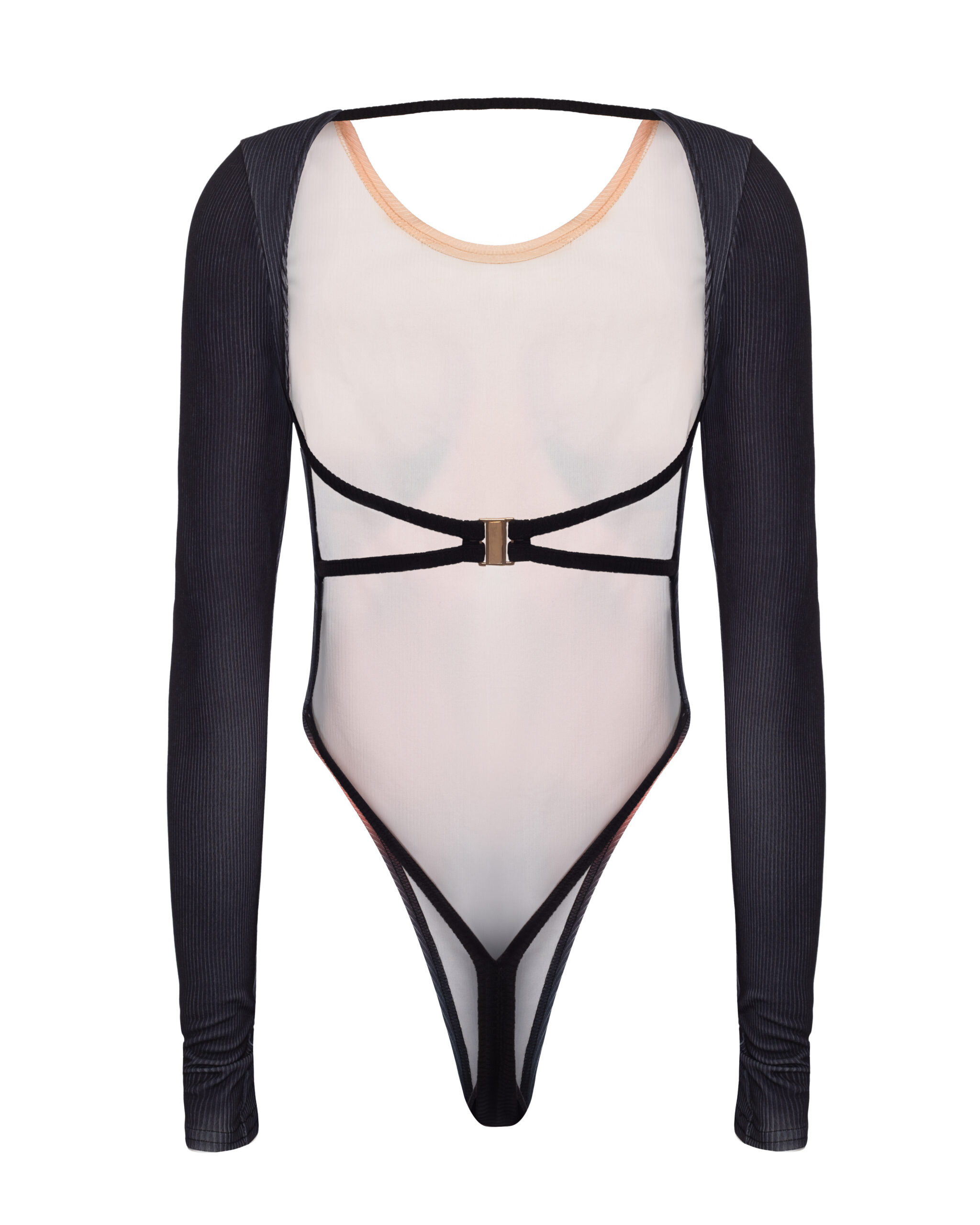 Body with an open back with imitation of a female body, black