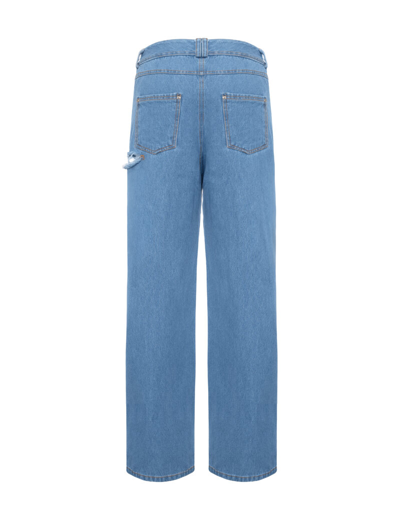 Low-rise blue jeans