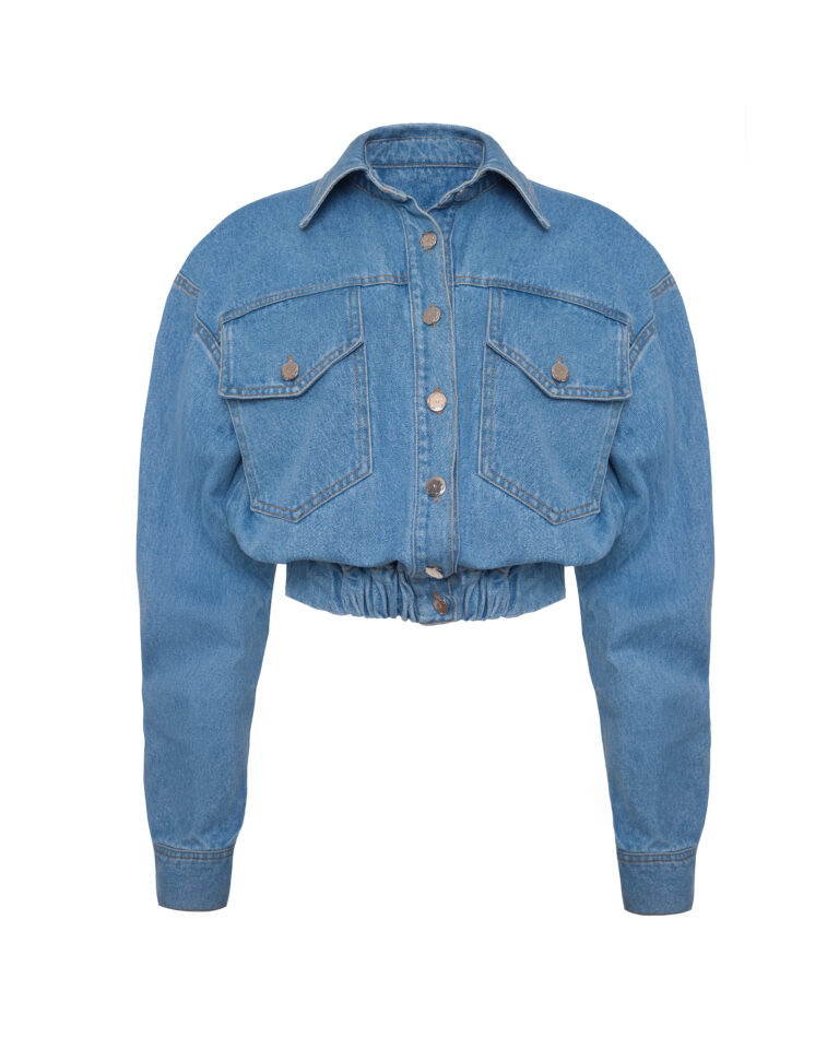 Short blue denim jacket