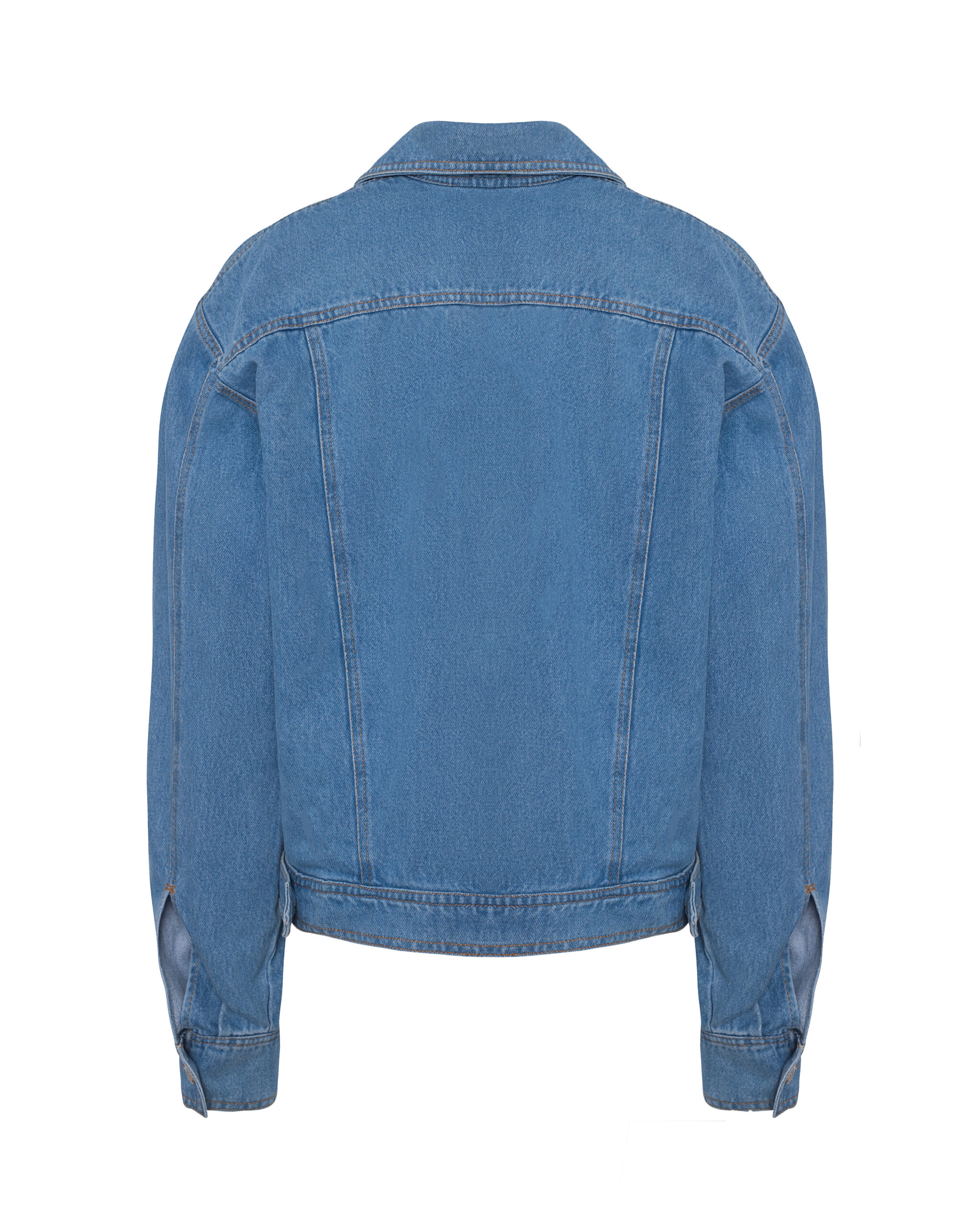Denim jacket with a free cut, blue