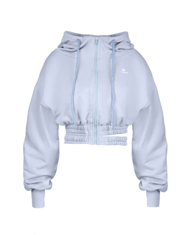 Short jacket with a hood Boyfriend (Boyfriend) blue