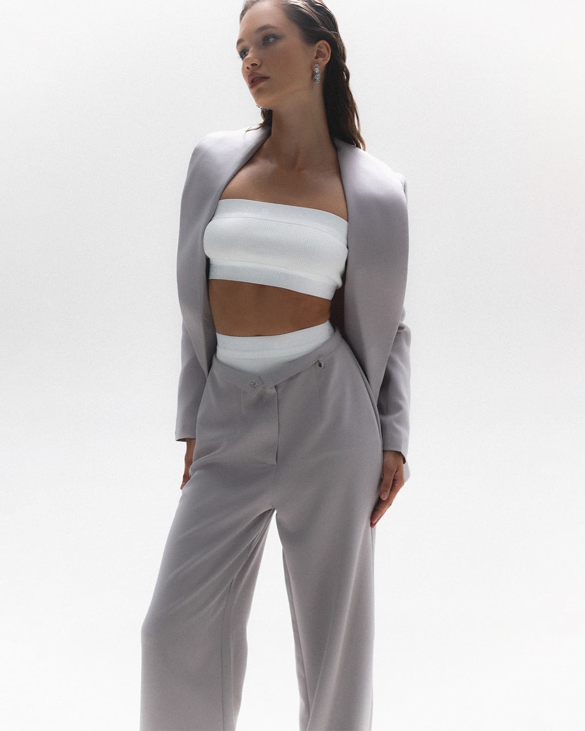 Gray single-breasted jacket