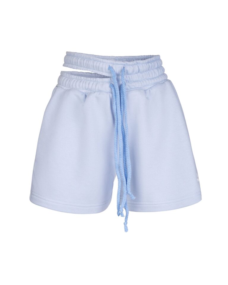 Blue double elastic shorts