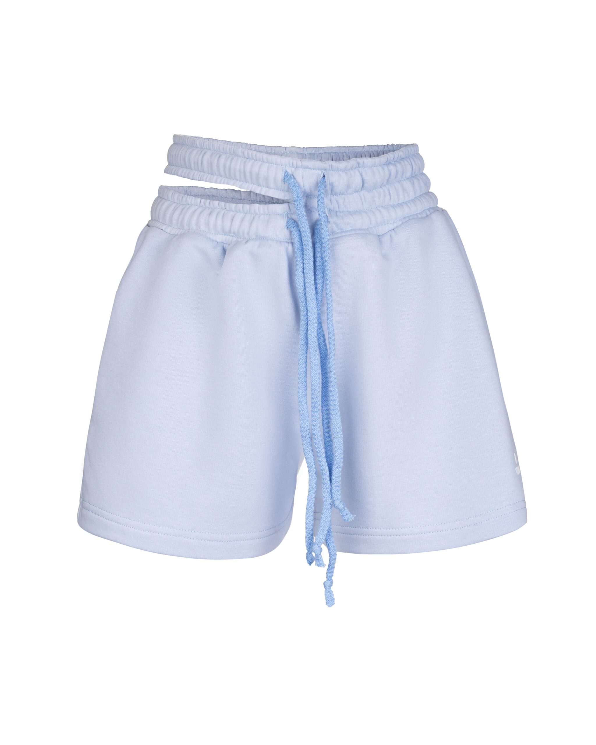 Blue double elastic shorts