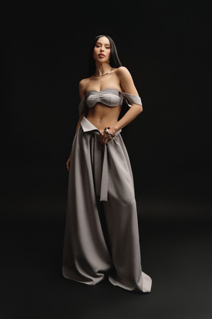 Gray palazzo pants