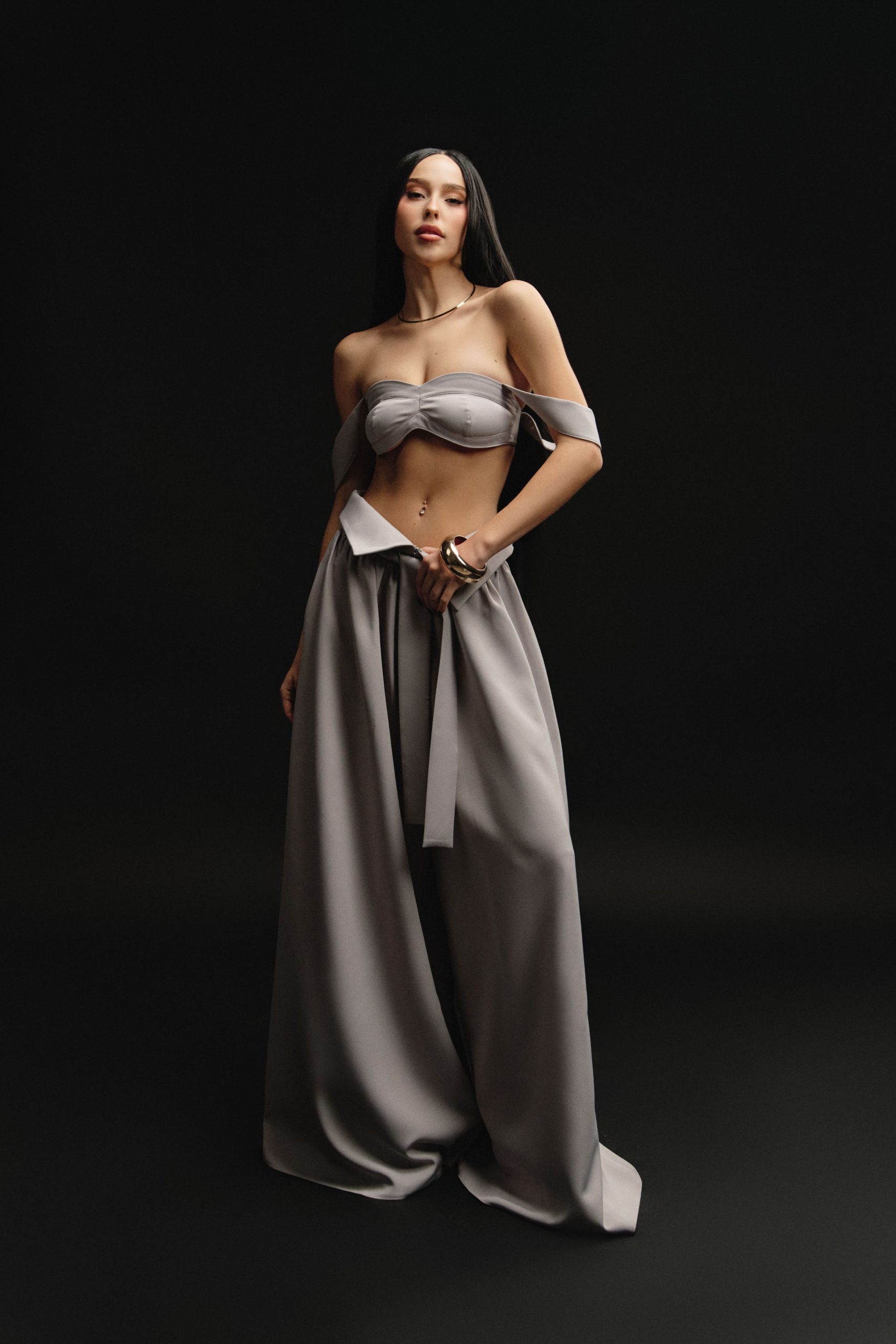 Gray palazzo pants