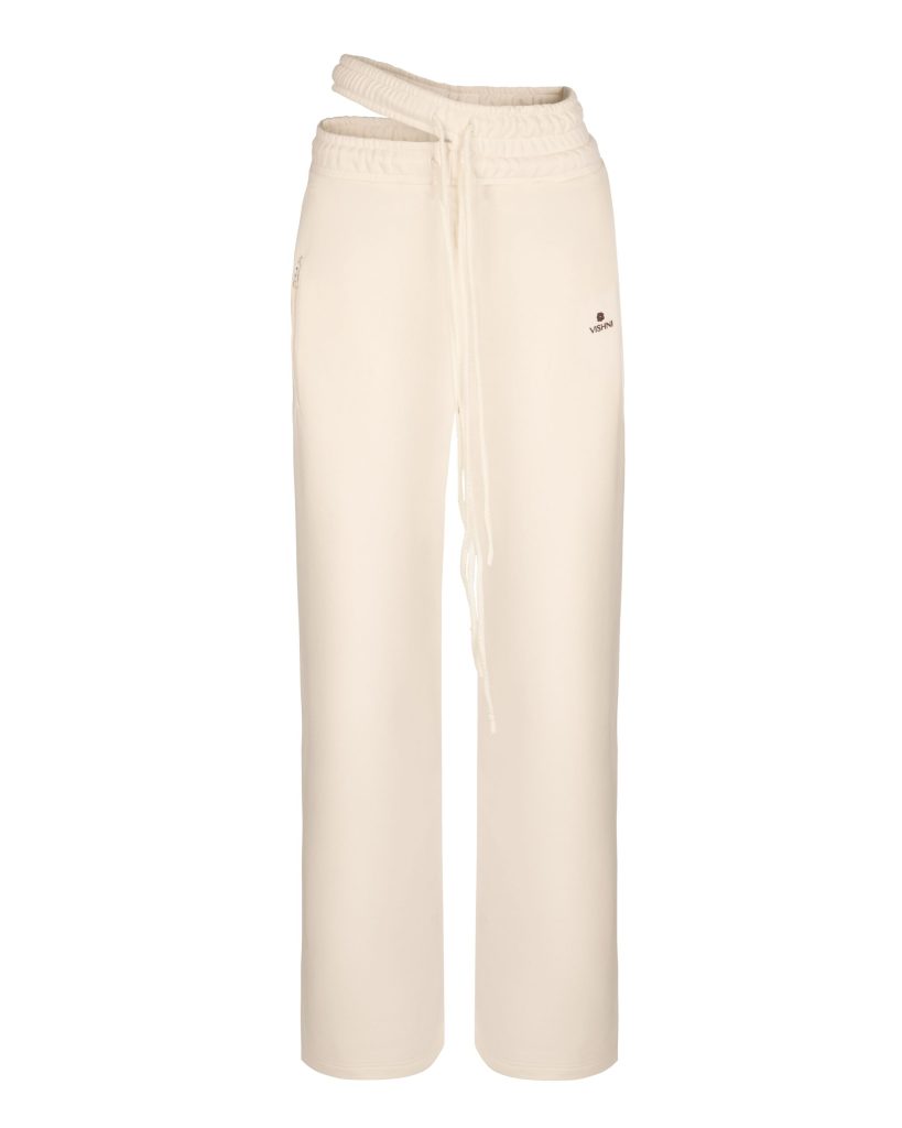 Wide cream trousers