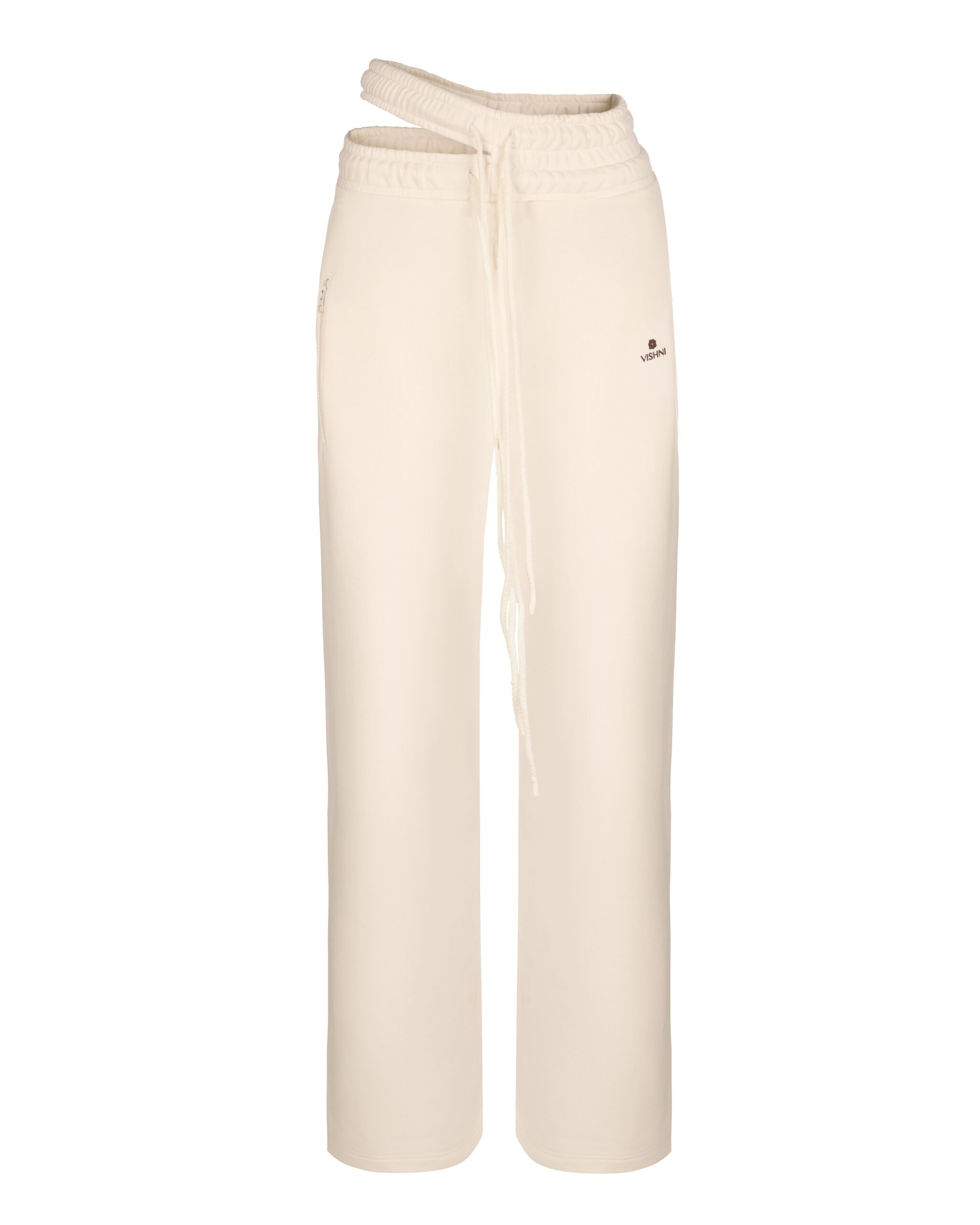 Wide cream trousers