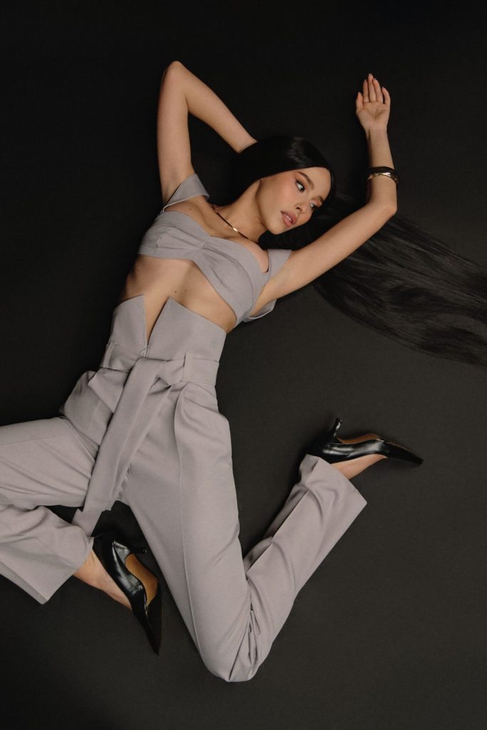 Gray tapered pants