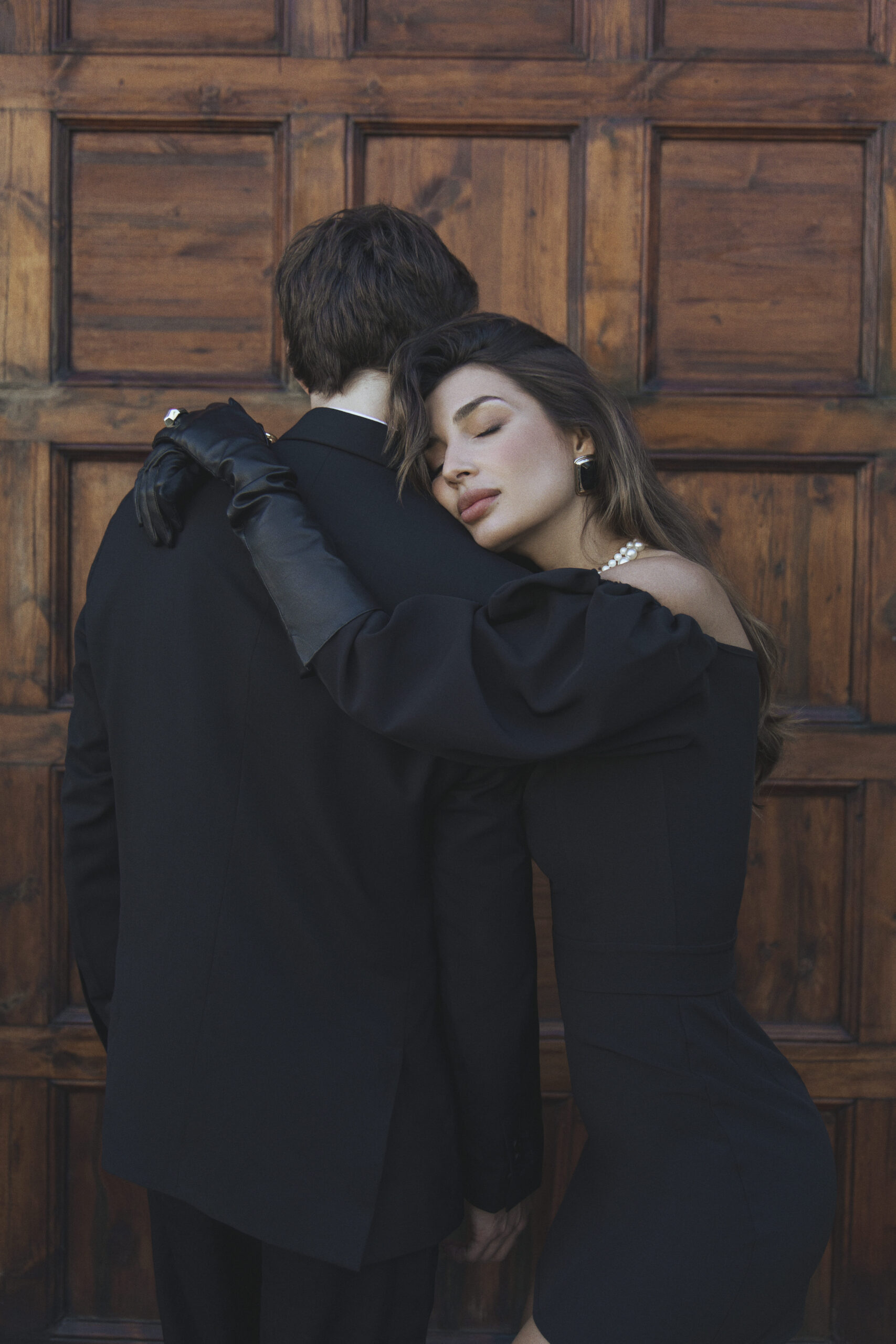 Black dress with accent sleeves