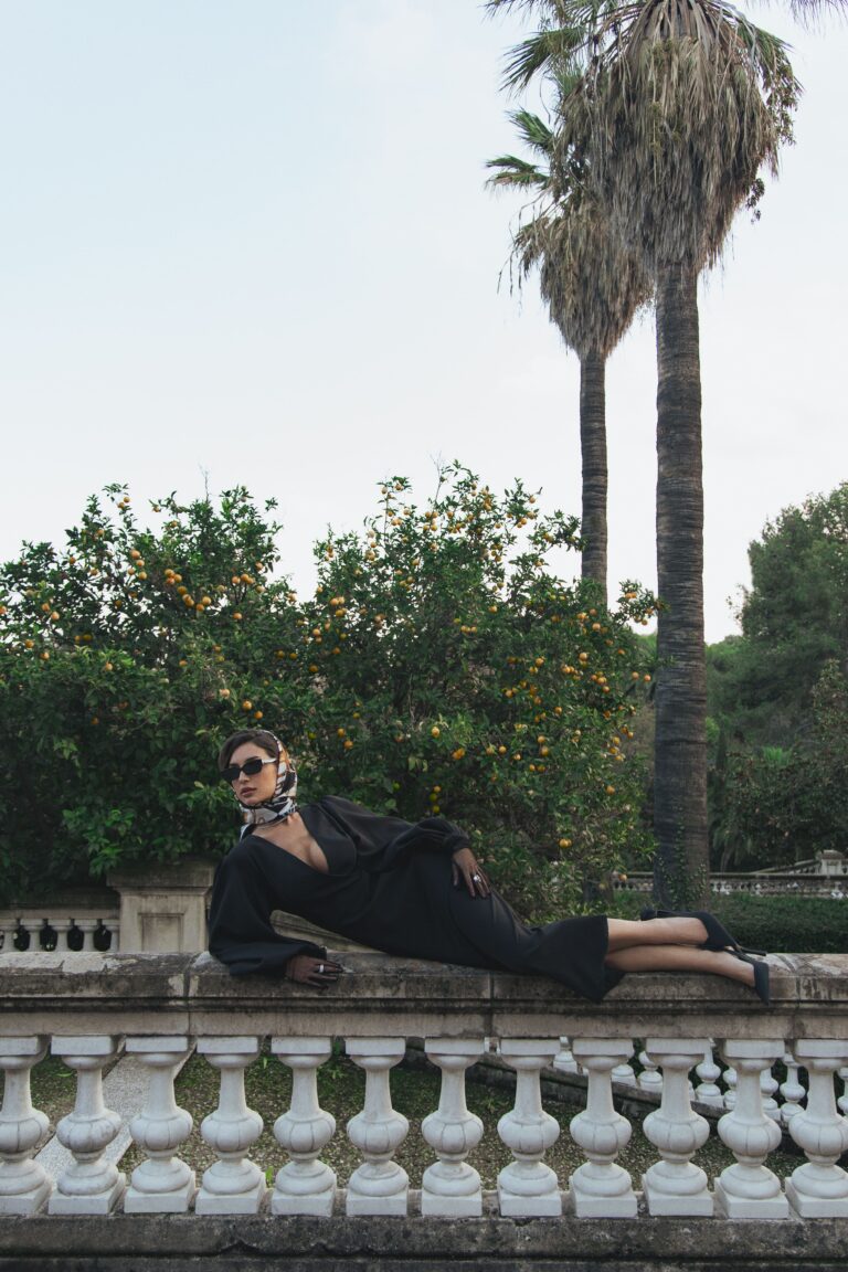 Black Dress with Faux Wrap