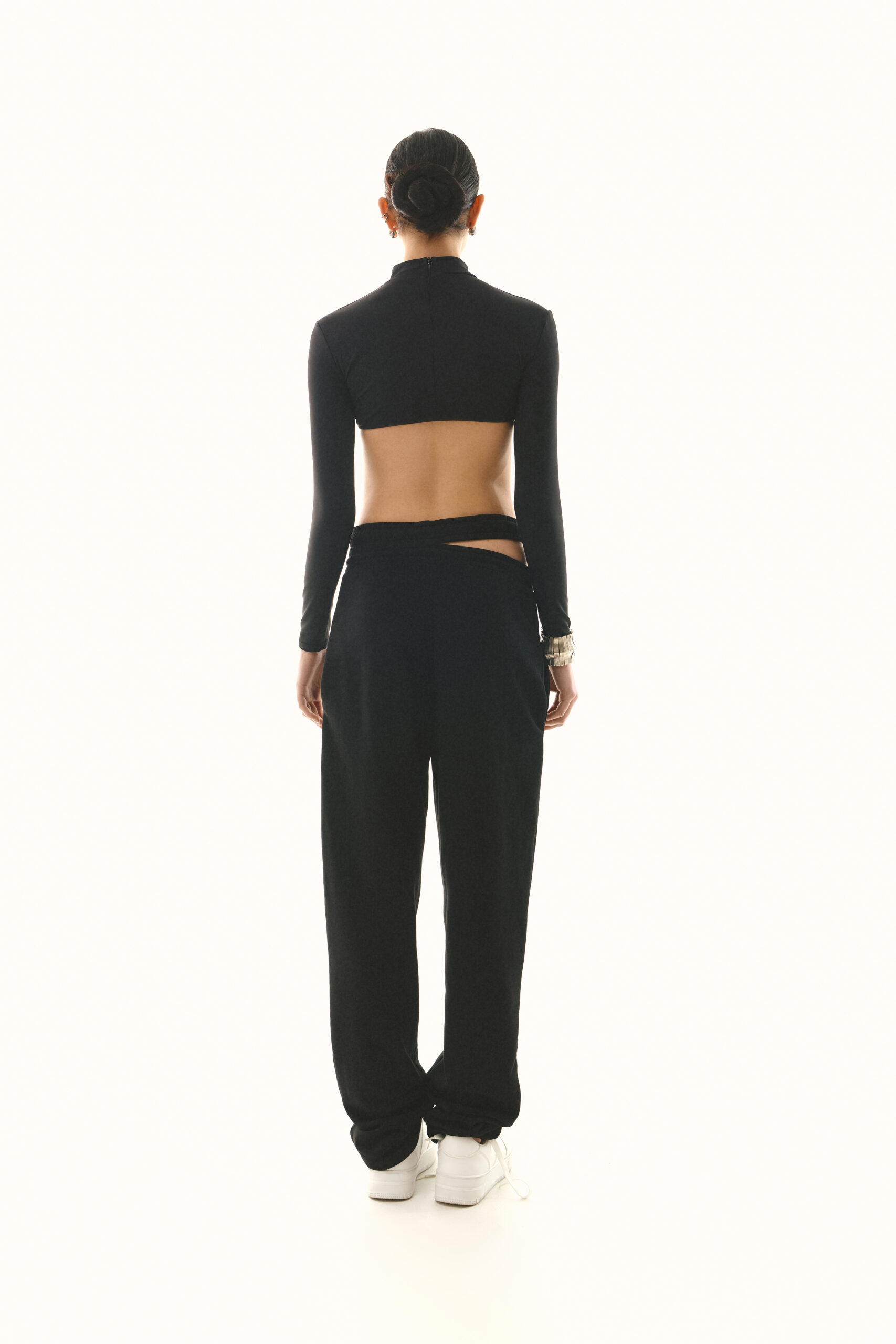 Black Long Sleeve Cup Top