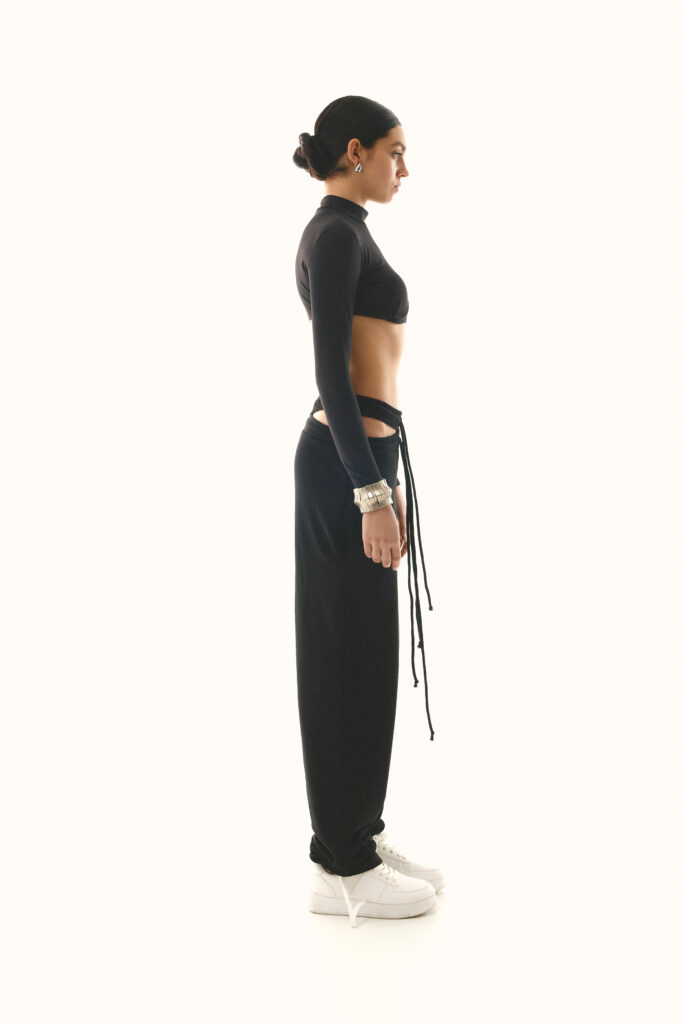 Black Long Sleeve Cup Top