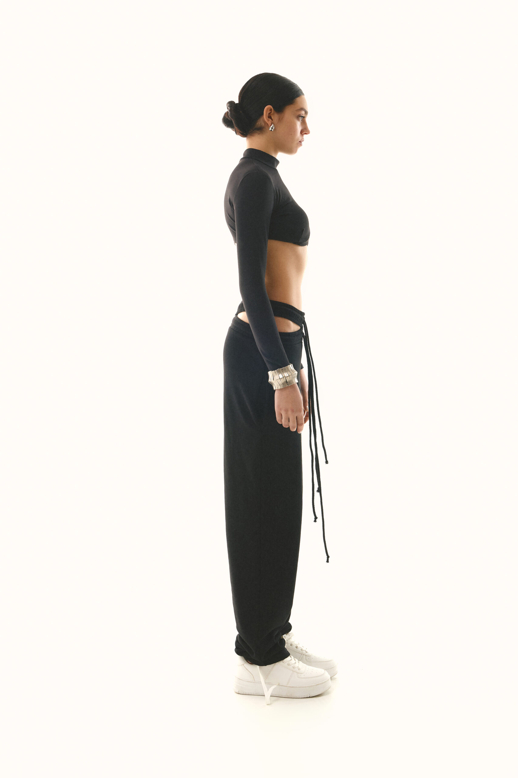 Black Long Sleeve Cup Top