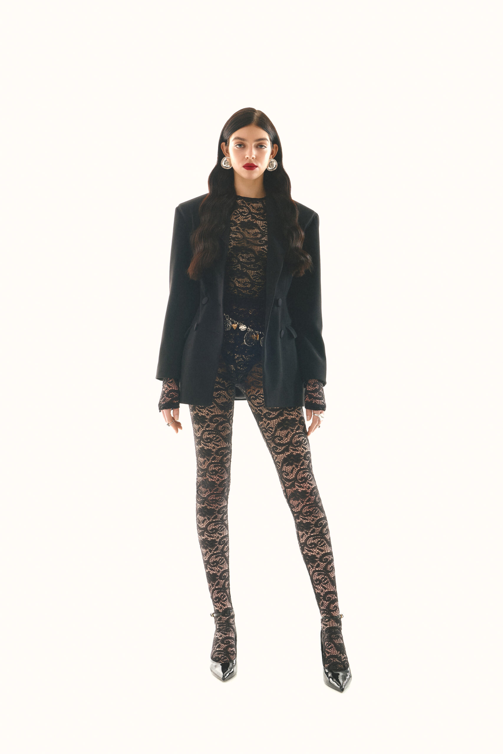 Jacket dress is fitted black