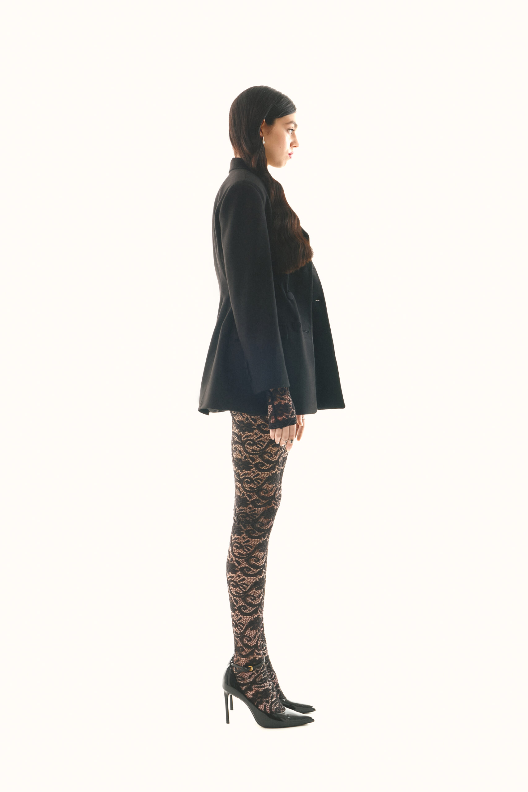 Jacket dress is fitted black